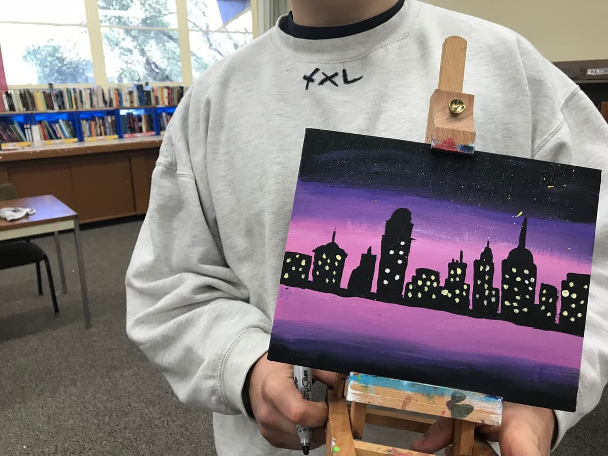 Art Healing Hearts participant painting